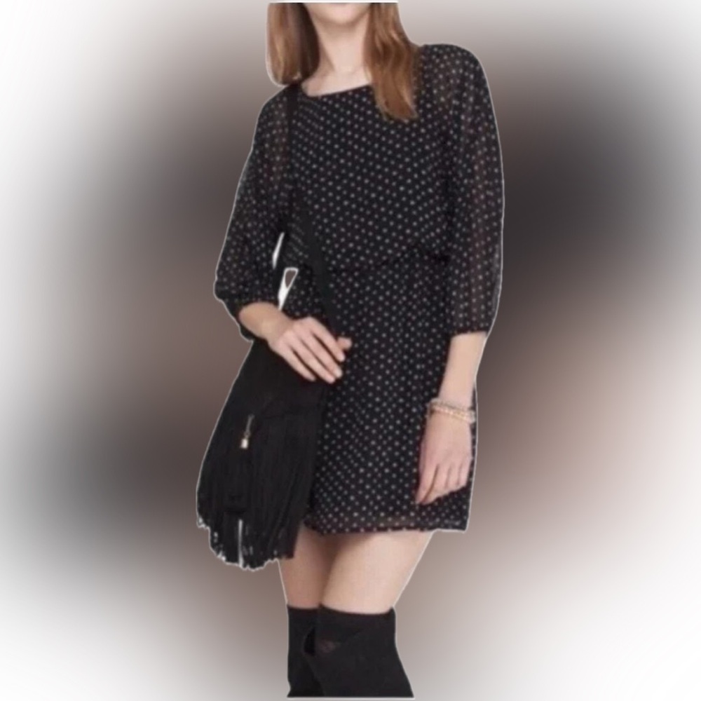 Express Black Polka Dot Dress size S